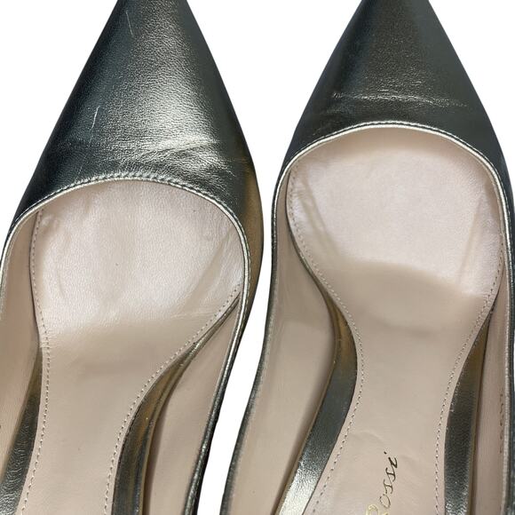 GIANVITO ROSSI Metallic Gold Pumps High Heels Leather Italy Designer EUC Size 38 - Picture 12 of 12